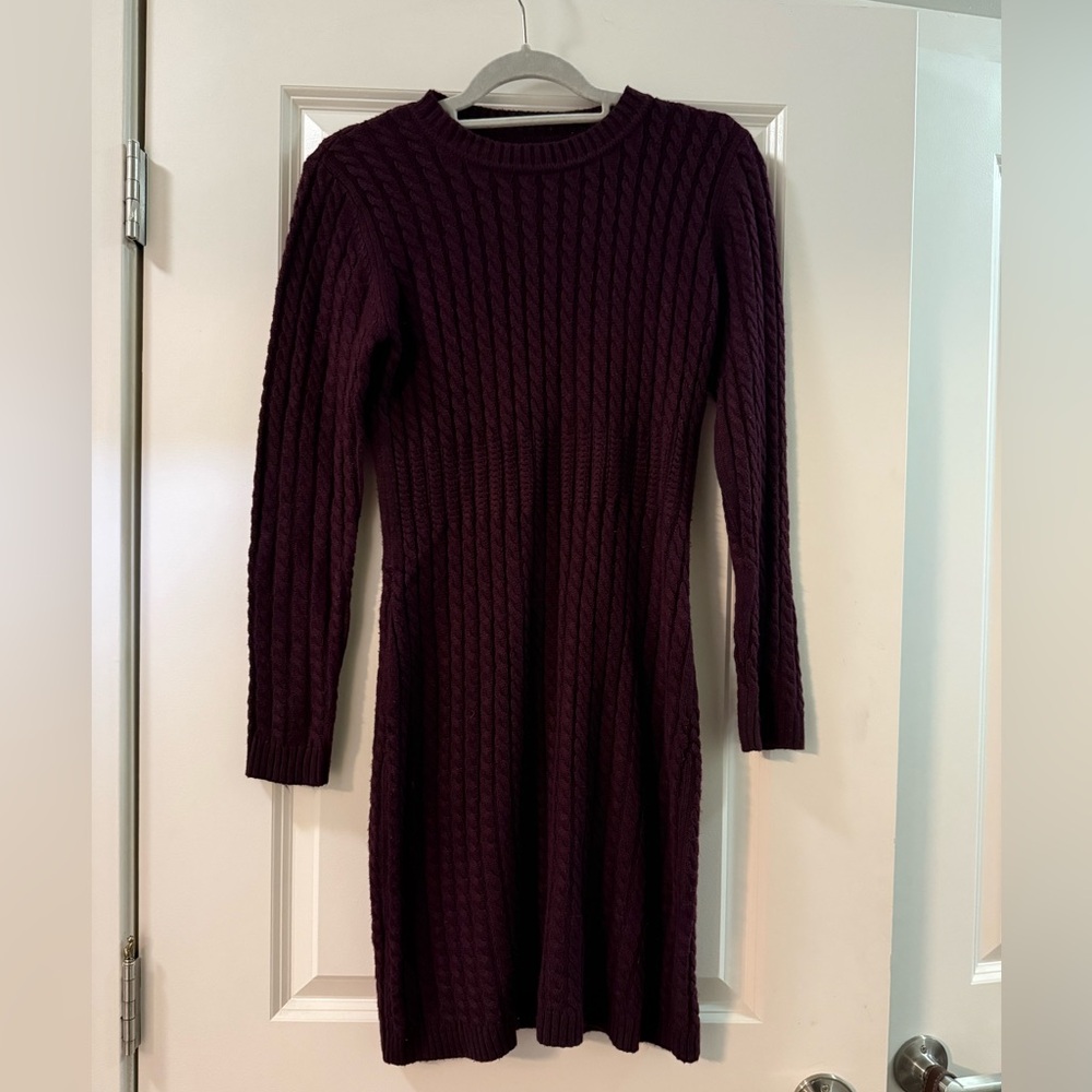 Calvin Klein Deep Purple Long Sleeve Dress